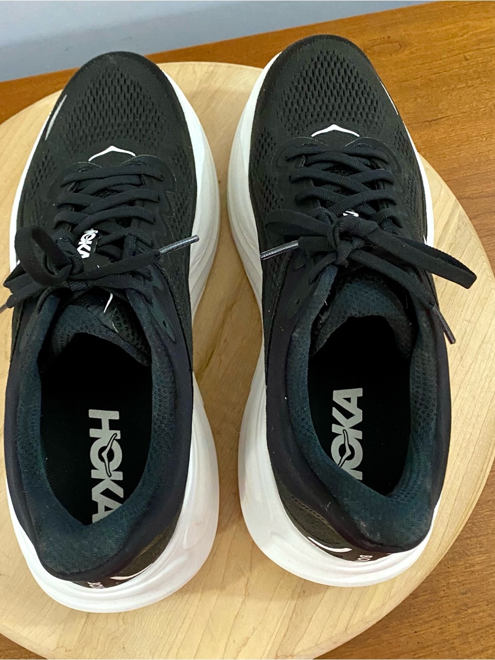 HOKA Bondi 9 Black White Running Athletic Shoes Womens Size 10 B Regular 1162012 - Picture 12 of 13